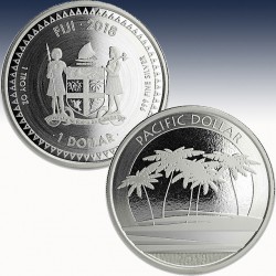 1 x 1oz Silbermünze 1$ Fiji "Pacific...