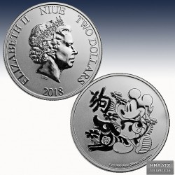 1 x 1 oz Silbermünze 2$ Niue Disney...