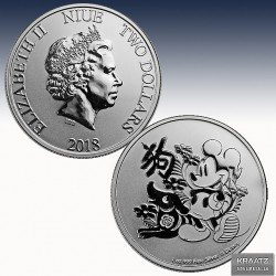 1 x 1 oz Silbermünze 2$ Niue Disney...