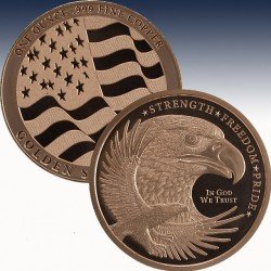 1 x 1 oz Copperround Golden State...