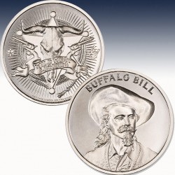 1 x 1 Oz Silverround Intaglio Mint "Buffalo Bill" -BU-