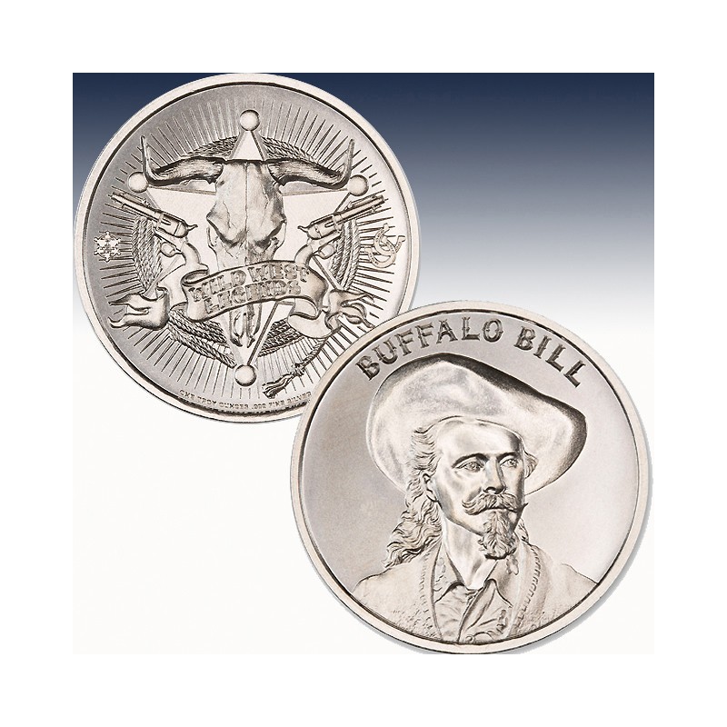 1 x 1 Oz Silverround Intaglio Mint "Buffalo Bill" -BU-