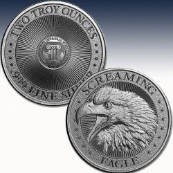 1 x 2 Oz Silverround Intaglio Mint...