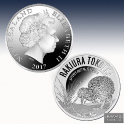 1 x 1oz Silber 1$ Neuseeland "Kiwi...