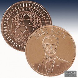 1 x 1 oz Copper Round Silver Shield...