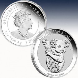 1 x 1 Oz Silbermünze 1$ Australien 