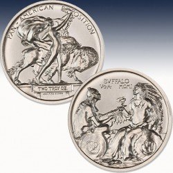 1 x 2 oz Silver Round Intaglio Mint...