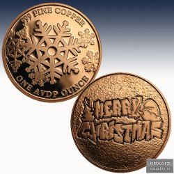 1 x 1 oz Copper Round "Merry...