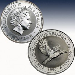 1 x 1 Oz Silbermünzen 1$ Australien...