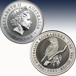 1 x 1 Oz Silberünze 1$ Australien...