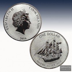 1 x 1 oz Silbermünze 1$ Cook Islands...