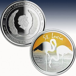 1 x 1 oz Silbermünze 2$ St. Lucia...