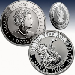 1 x 1 $ Silbermünze Australien "Swan...