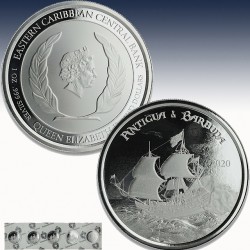 1 x 1 oz Silbermünzen 2$ Antigua &...
