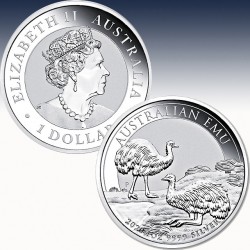 1 x 1 oz Silber 1$ Australien "Emu...