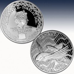 1 x 1 oz Silber 5$ Tokelau "Flying...