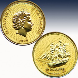 1 x 1/10 Oz Goldmünze 10$ Cook...