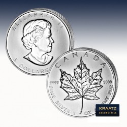 1 x 1 Oz Silbermünze 5$ Canada "Maple...