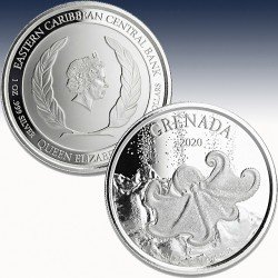 1 x 1 oz Silbermünze 2$ Grenada...