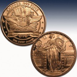 1 x 1 oz Copper Round "Standing...