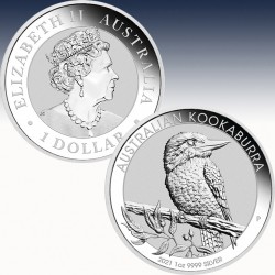 1 x 1 oz Silbermünze 1$ Australien...
