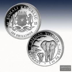 1 x 1 Oz Silbermünze 100 SH Somalia...