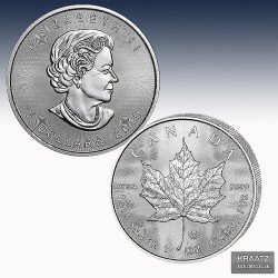 1 x 1 oz Silbermünze 5$ Canada "Maple...