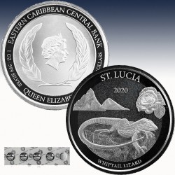 1 x 1 oz Silber 2$ Eastern Caribbean...