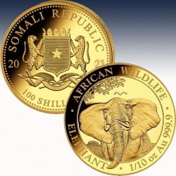 1 x 1/10 Oz Goldmünze 100 SH Somalia...