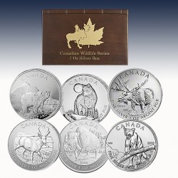 1 x 6 x 1 Silbermünzen 30$ Canada...
