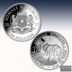 1 x 2 Oz Silbermünze 200 SH Somalia...