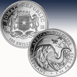 1 x 1 Oz Silber 100 SH Somalia "WMF...