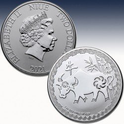 1 x 1 oz Silbermünze 2$ Niue Islands...