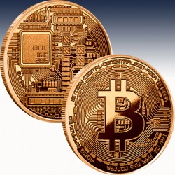 1 x 1 Oz Copper Round "Bitcoin...