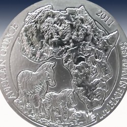 1 x 1 Oz Silbermedaille 50 RWF...