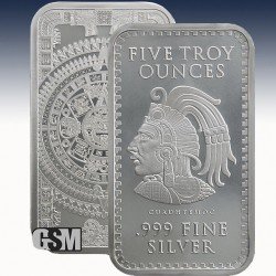 1 x 5 oz Silverbar Golden State Mint...