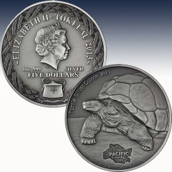 1 x 1 Oz Silbermünze 5$ Tokelau...