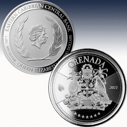 1 x 1 oz Silbermünze 2$ Grenada "Coat...