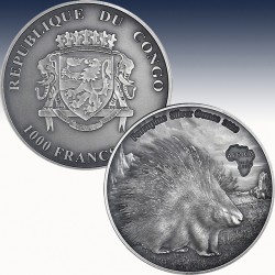 1 x Oz Silbermünze 1000 CFA Republik...