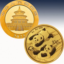 1 x 8 Gramm Gold 100 Yuan China Panda...