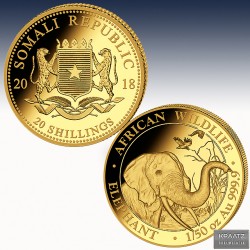 1 x 1/50 oz Goldmünze 20 SH Somalia...
