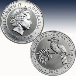 1 x 1 Oz Silbermünzen 1$ Australien...