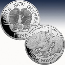 1 x 1 oz Silbermünze 1Kina Papua New...