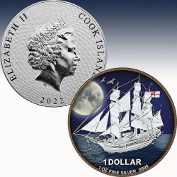 1 x 1 Oz Silbermünze 1$ Cook Islands...