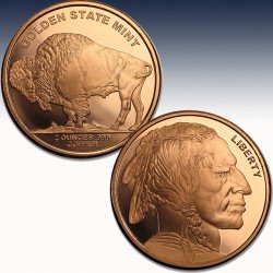 1 x 1 oz Copper Round Golden State...