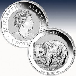 1 x 1 Oz Silber 1$ Australien "Wombat...