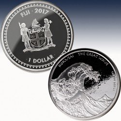 1 x 1oz Silber 1$ Fiji "Hokusai - The...