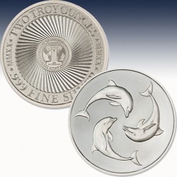1 x 2 Oz Silver Round Intaglio Mint...