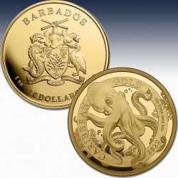 1 x 1 oz Goldmünze 10$ Barbados...