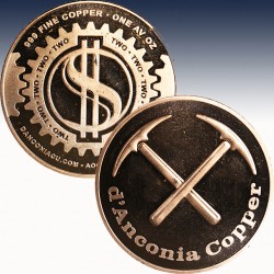1 x 1 oz Copper Round "D'Anconia" -BU-